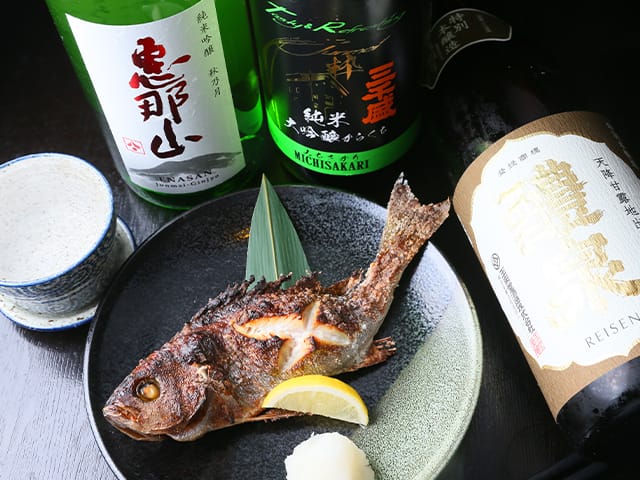 焼き魚と日本酒